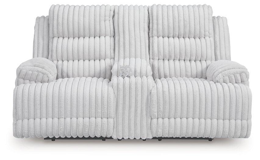 Rhines Falls Power Reclining Loveseat with Console - Golden Home Furniture (Columbus, OH) - Multi Location