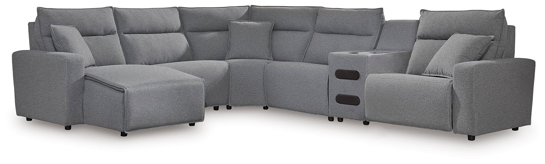 ModMax II Reclining Sectional with Chaise and Audio Console - Golden Home Furniture