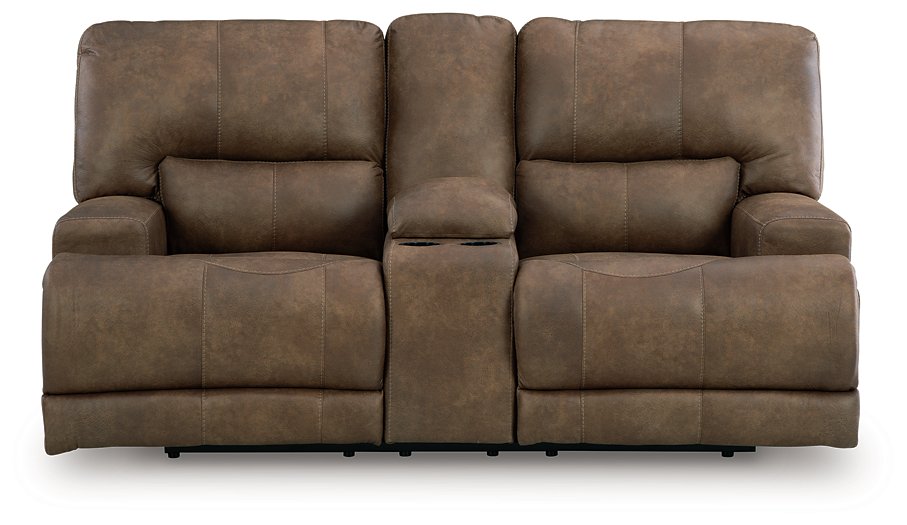 Beckley Place Power Reclining Loveseat with Console - Golden Home Furniture