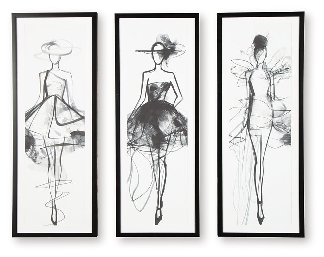 Mckerrick Wall Art Set (Set of 3) - Golden Home Furniture (Columbus, OH) - Multi Location