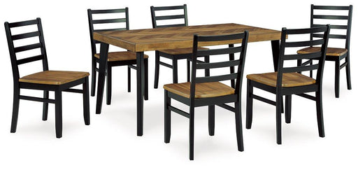 Blondon Dining Table and 6 Chairs (Set of 7) - Golden Home Furniture