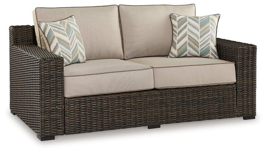 Coastline Bay Outdoor Loveseat with Cushion - Golden Home Furniture (Columbus, OH) - Multi Location
