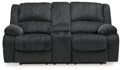 Draycoll Reclining Loveseat with Console - Golden Home Furniture