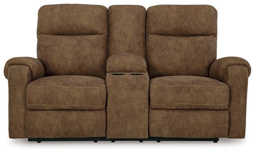 Edenwold Reclining Loveseat with Console - Golden Home Furniture
