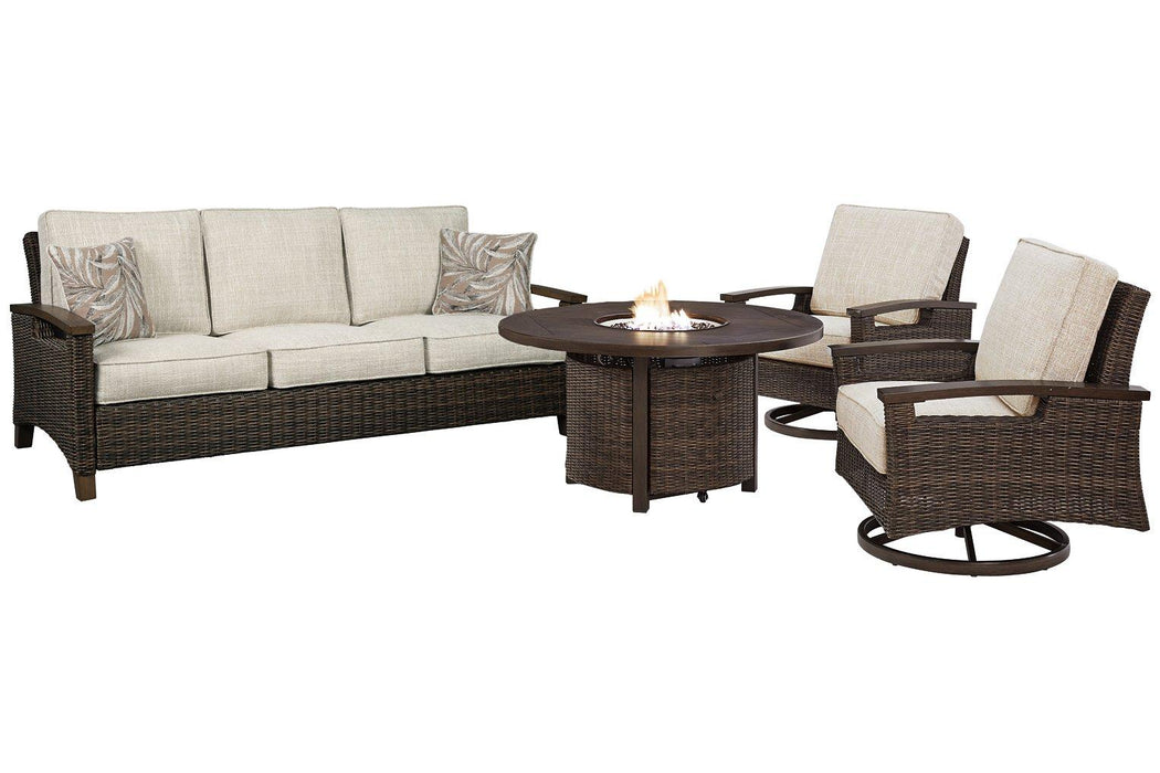 Paradise Trail Outdoor Sofa, Lounge Chairs and Fire Pit Table - Golden Home Furniture (Columbus, OH) - Multi Location