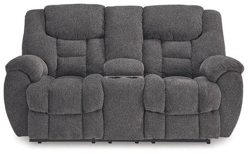 Foreside Reclining Loveseat with Console - Golden Home Furniture
