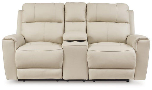 Dahlmoore Power Reclining Loveseat with Console - Golden Home Furniture