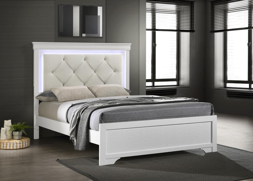 B396 White Led Bed Frame