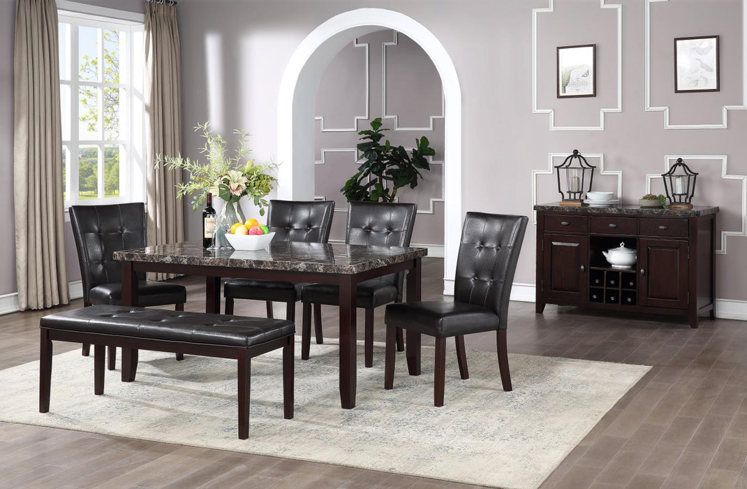 D150 Dining Table-4 Side Chairs-Bench