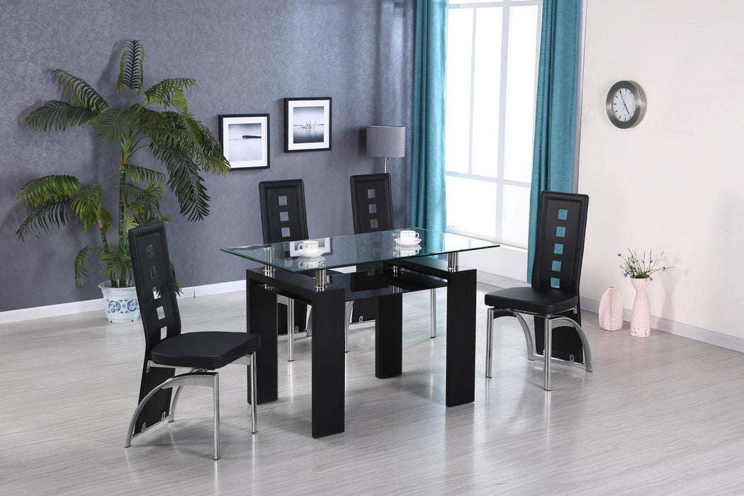 D310 Black Glass Dinette Table
