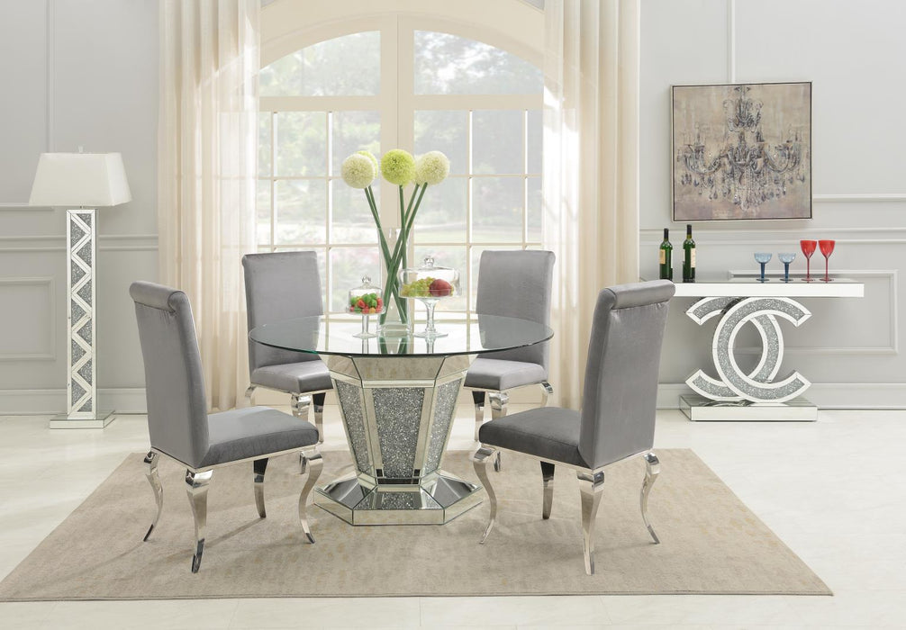 G-100 Glamour Dining Table-4 Velvet Chairs