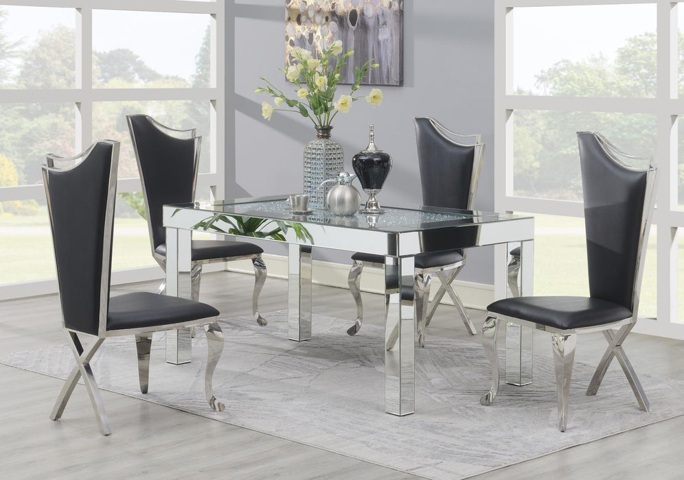 G-108 Glamour Dining Table-4 Velvet Chairs