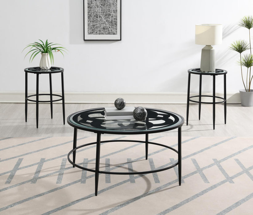 T273 Black Coffee Table-2 End Table