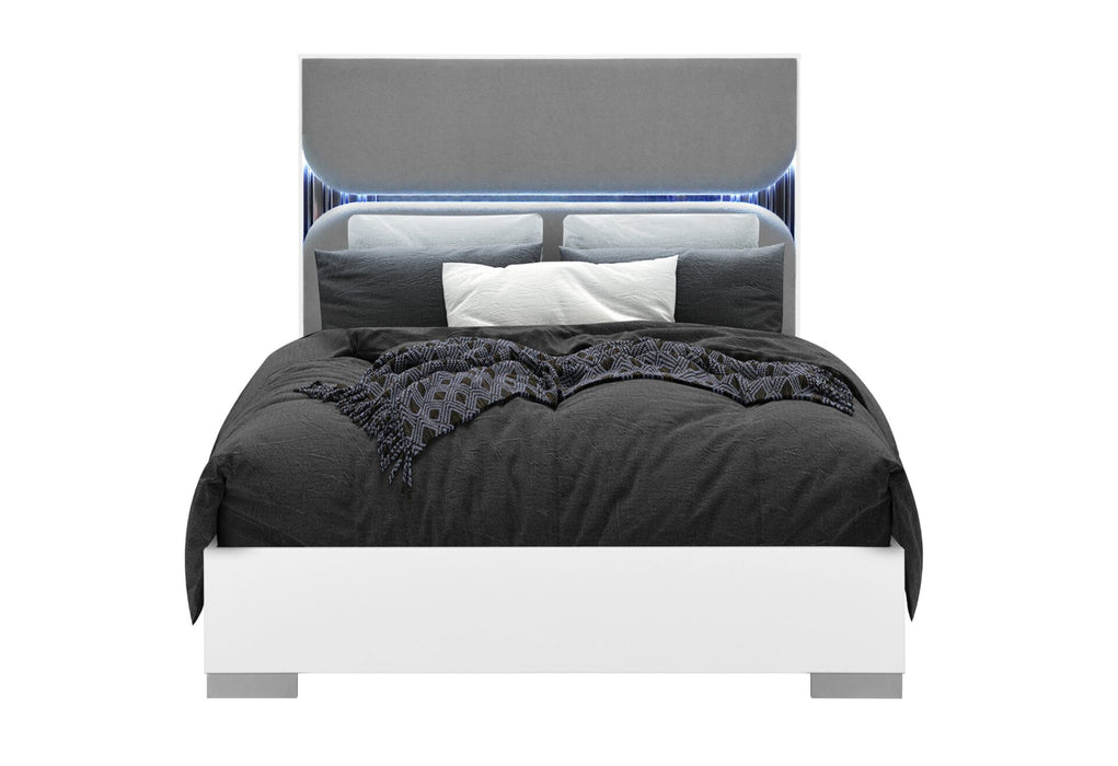 Talia White Bed With Led - Golden Home Furniture (Columbus, OH) - Multi Location