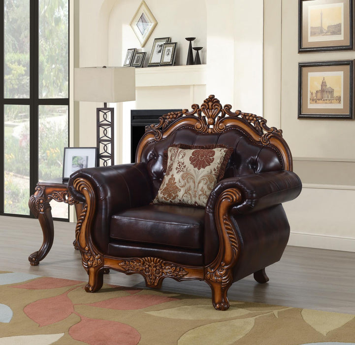 U204 Traditional Brown Loveseat
