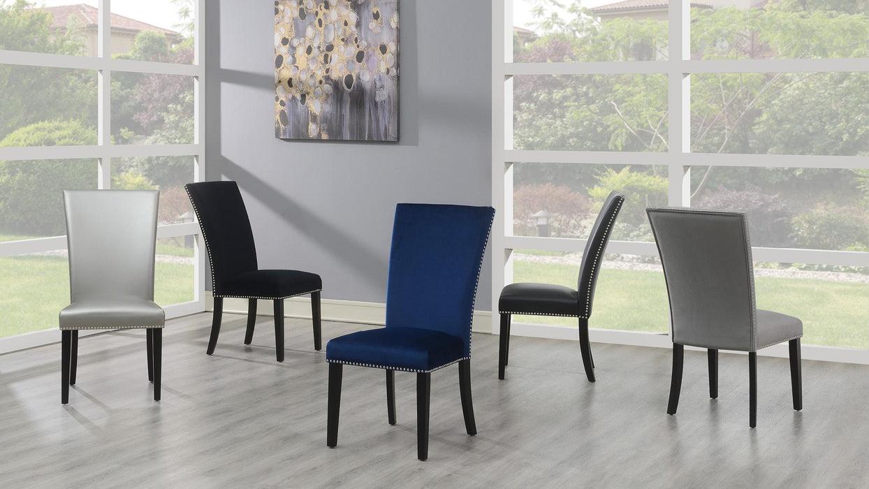 Corey BLACK VELVET CHAIR (2/BOX) - D135-BK