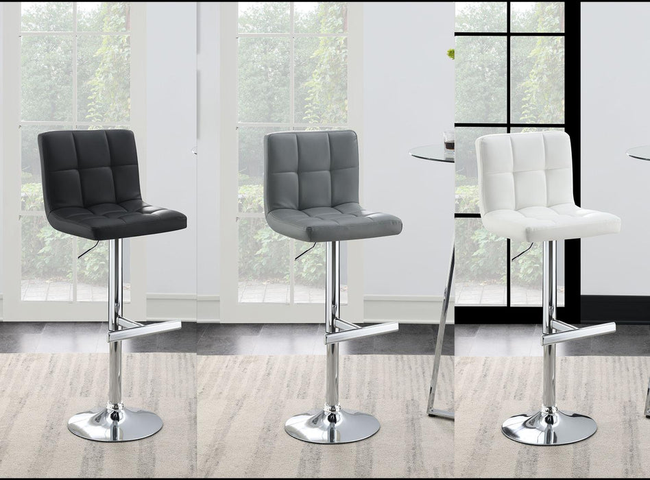 Ariel WHITE LEATHER PU BAR STOOL - ST140-WHT
