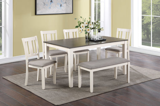 ROWAN 6-PC DINETTE SET WITH BENCH - Golden Home Furniture