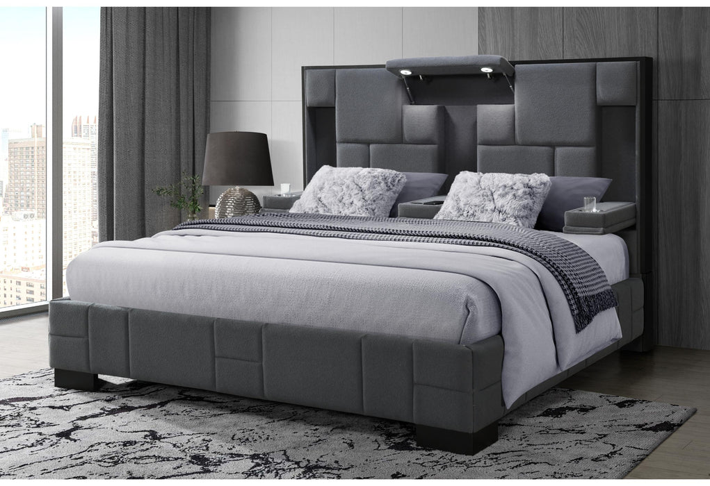 OSCAR DARK GREY 8 KING BED - Golden Home Furniture (Columbus, OH) - Multi Location