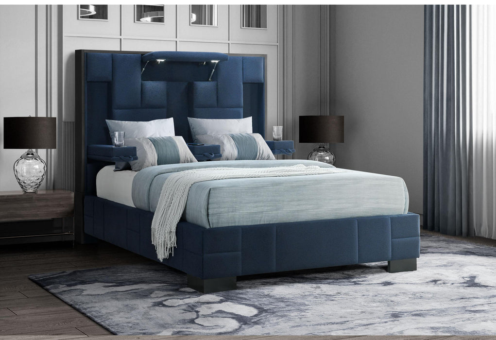 OSCAR NAVY BLUE QUEEN BED - Golden Home Furniture (Columbus, OH) - Multi Location