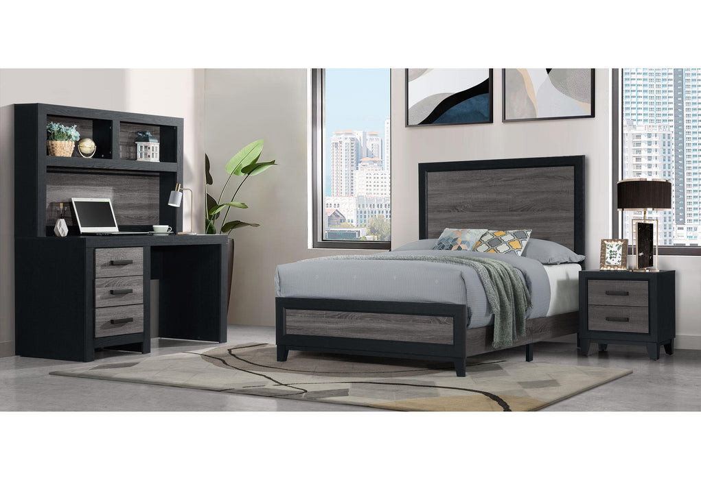 LISBON GREY/BLACK TWIN BED, DRESSER, MIRROR AND NIGHTSTAND - Golden Home Furniture (Columbus, OH) - Multi Location