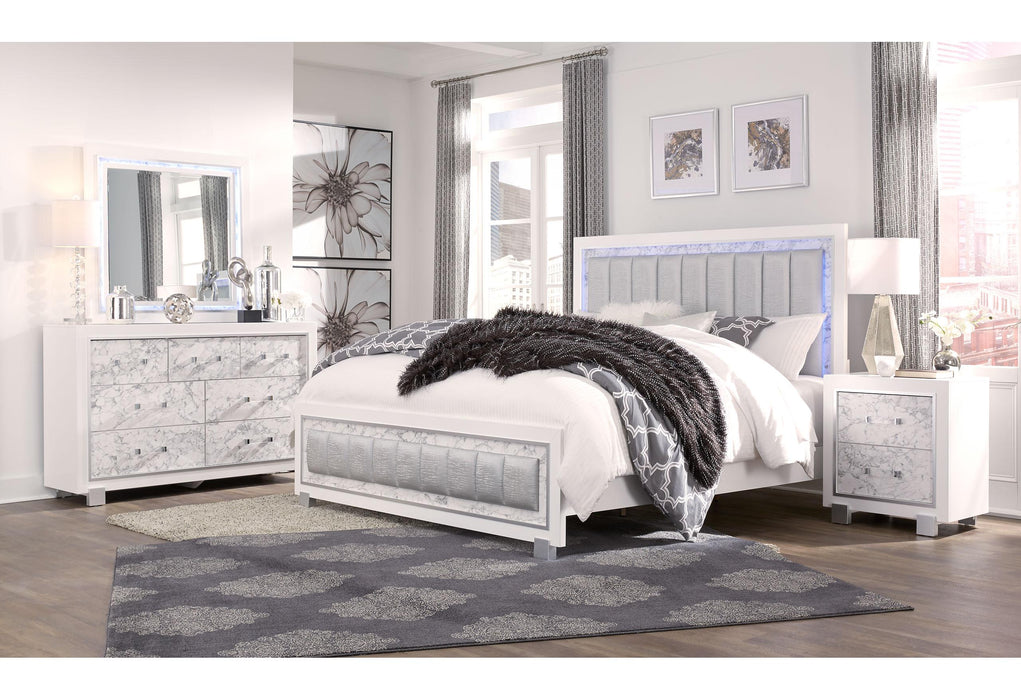 SANTORINI WHITE FULL BED GROUP - Golden Home Furniture (Columbus, OH) - Multi Location