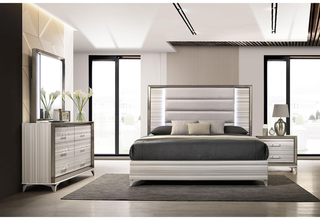 ZAMBRANO WHITE KING BED GROUP - Golden Home Furniture (Columbus, OH) - Multi Location