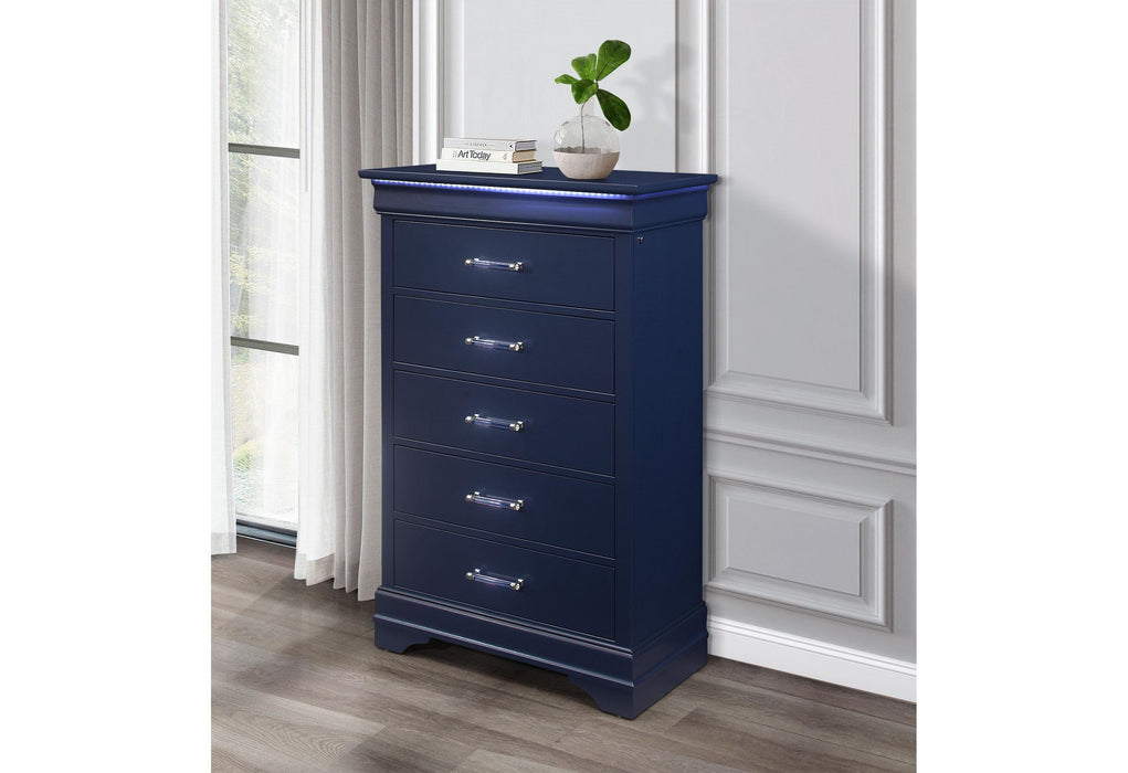 CHARLIE BLUE CHEST WITH LED - Golden Home Furniture (Columbus, OH) - Multi Location