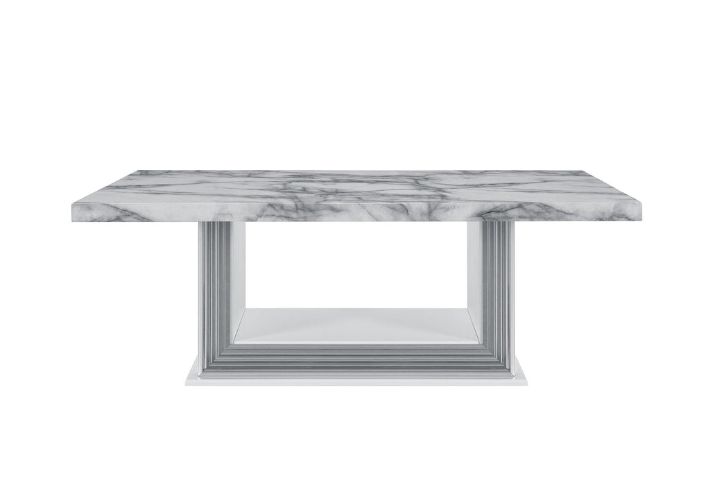 YLIME WHITE MARBLE COFFEE TABLE - Golden Home Furniture (Columbus, OH) - Multi Location