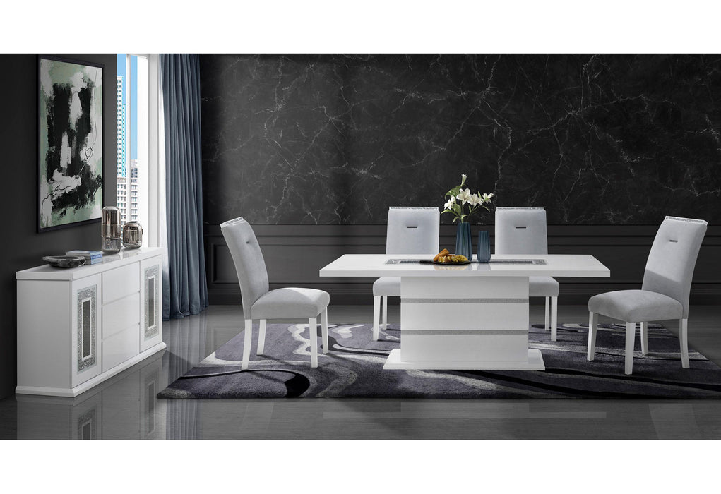 MONACO WHITE DINING TABLE + MONACO DC - Golden Home Furniture (Columbus, OH) - Multi Location