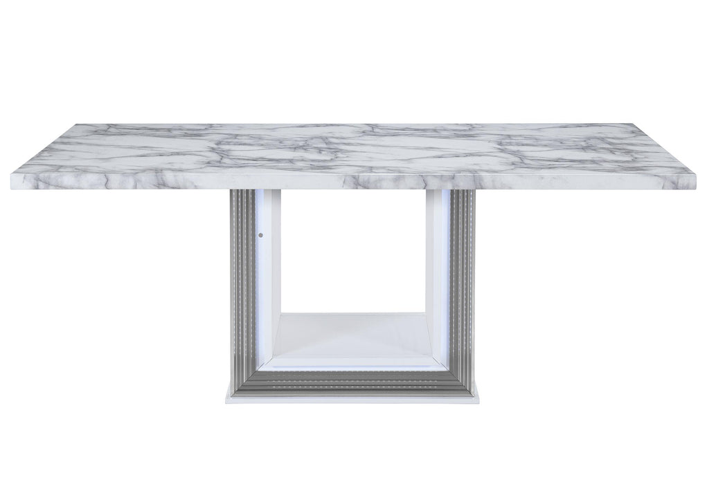YLIME WHITE MARBLE DINING TABLE - Golden Home Furniture (Columbus, OH) - Multi Location