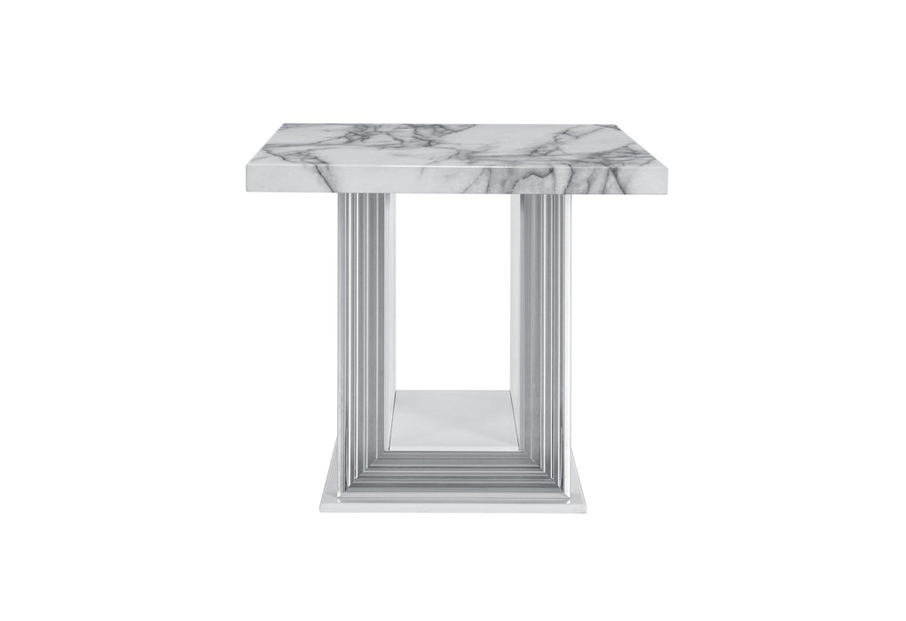 YLIME WHITE MARBLE END TABLE - Golden Home Furniture (Columbus, OH) - Multi Location