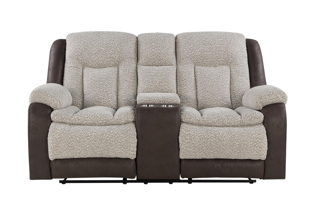 U4377 GREY/BROWN CONSOLE RECLINING LOVESEAT - Golden Home Furniture (Columbus, OH) - Multi Location