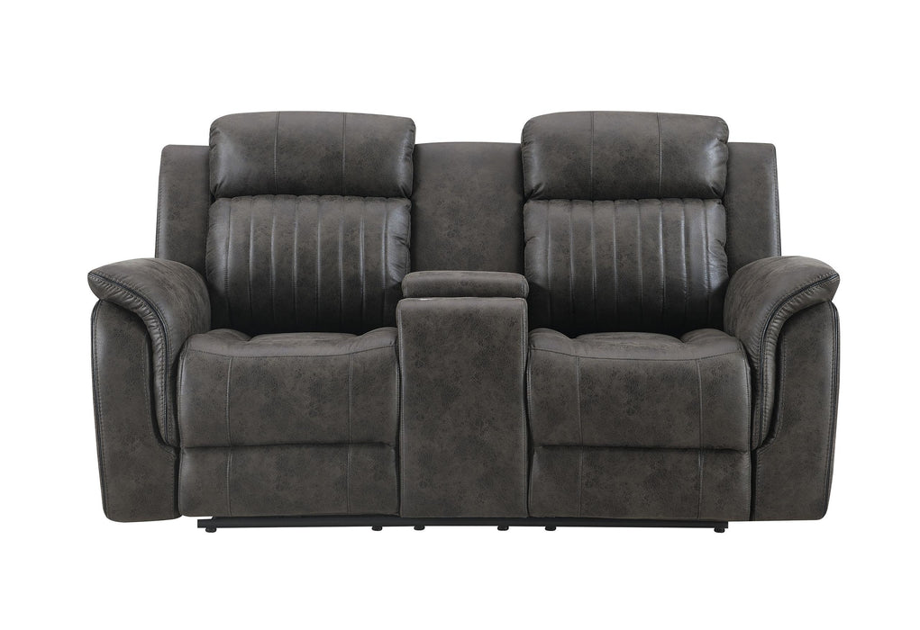U8517 GREY CONSOLE RECLINING LOVESEAT - Golden Home Furniture (Columbus, OH) - Multi Location