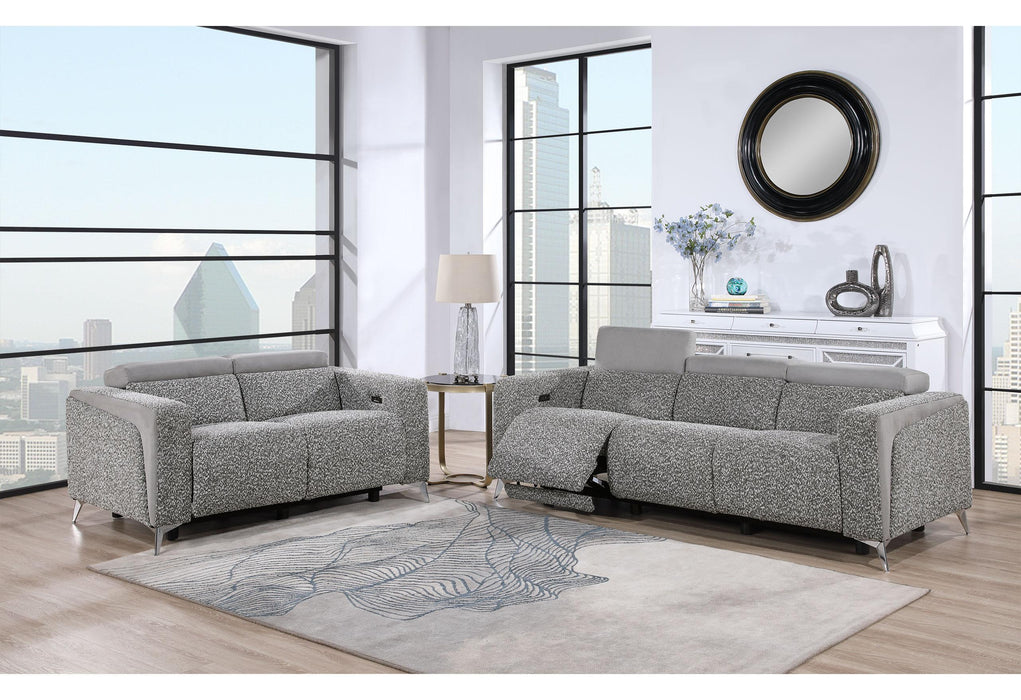 U8521 TAUPE/DARK GREY 36 POWER RECLINING LOVESEAT - Golden Home Furniture (Columbus, OH) - Multi Location