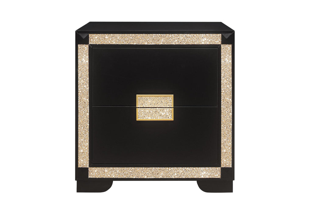BLAKE BLACK/GOLD NIGHTSTAND - Golden Home Furniture (Columbus, OH) - Multi Location