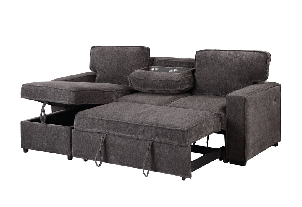 U0203 Dark Grey Reversible Pull Out Sofa Bed - Golden Home Furniture (Columbus, OH) - Multi Location