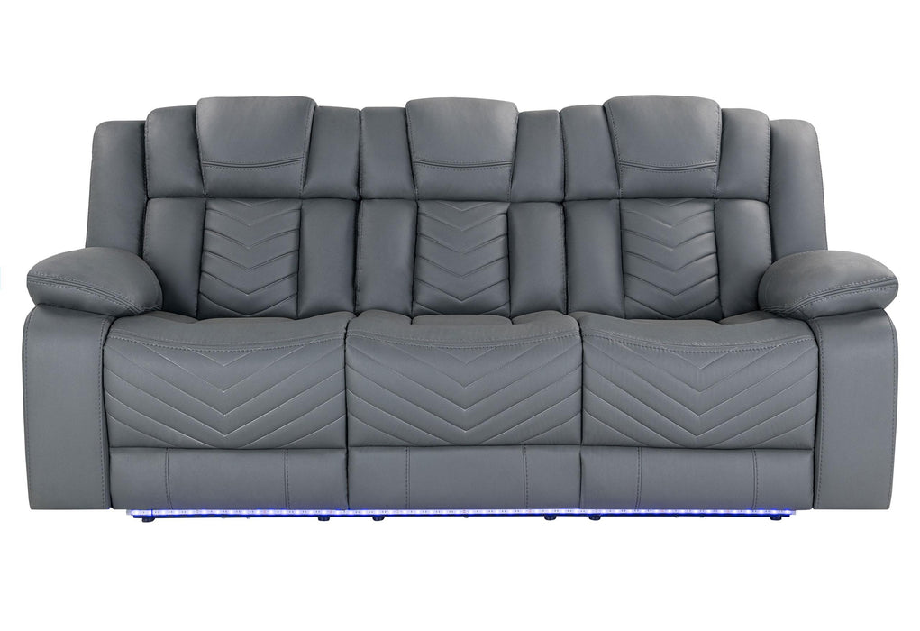 U7068 GREY 10 POWER RECLINING SOFA WITH DDT, WC AND LED - Golden Home Furniture (Columbus, OH) - Multi Location