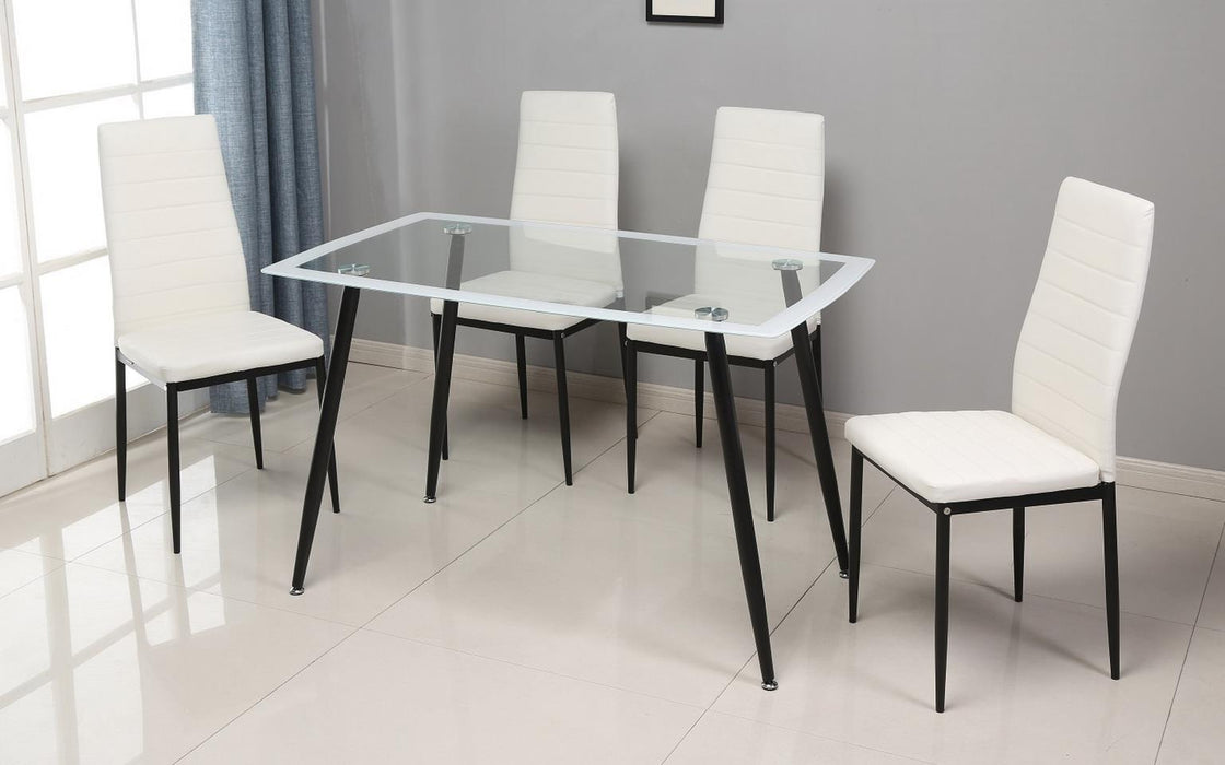 D342 White Dining Table-4 Chairs