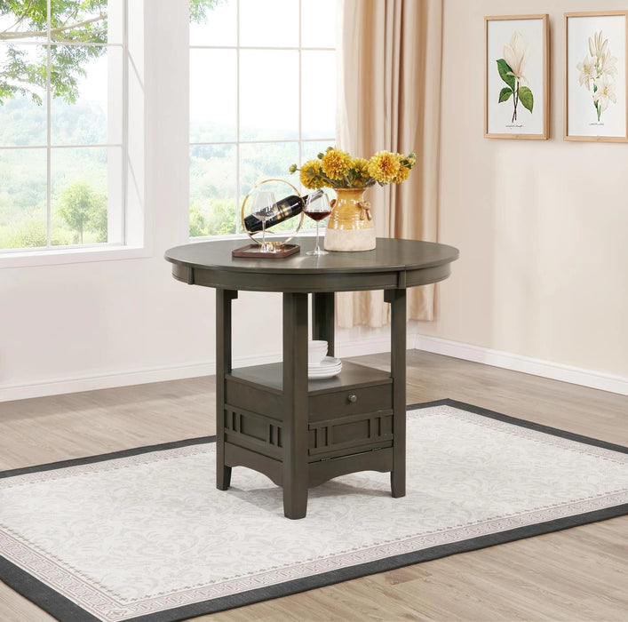 Gray Counter Height Extension Table Wire Brush