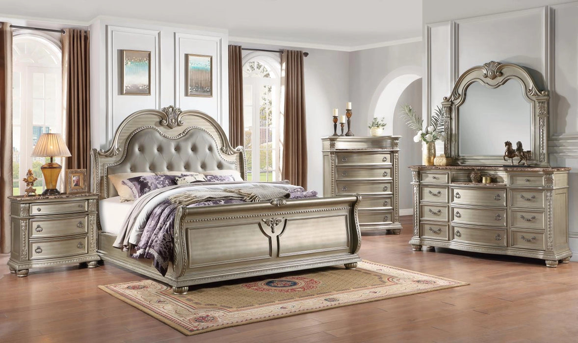B055 Bed-Dresser-Mirror