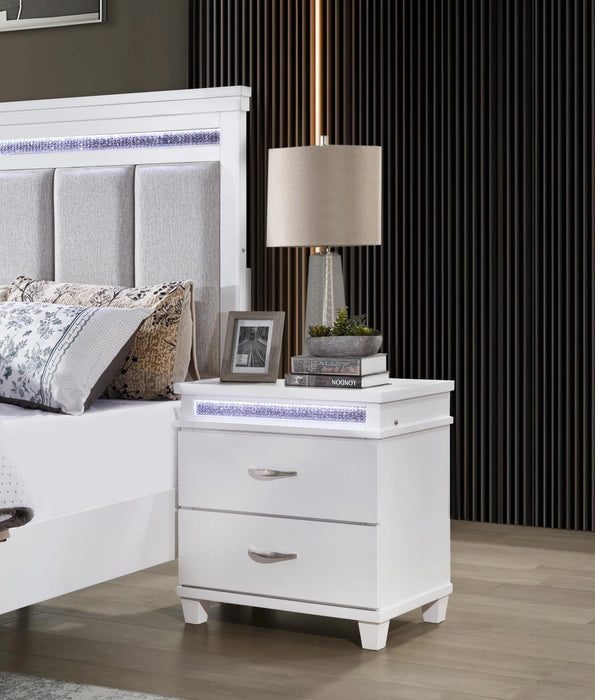 White Led King Bed