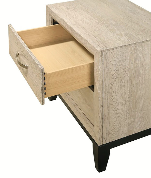 Crown Mark Furniture Akerson 2 Drawer Nightstand in Beige - Golden Home Furniture (Columbus, OH) - Multi Location