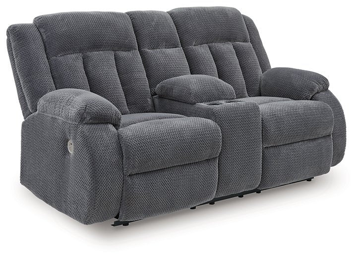 Observation Power Reclining Loveseat with Console - Golden Home Furniture 