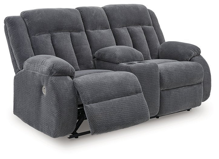 Observation Power Reclining Loveseat with Console - Golden Home Furniture 
