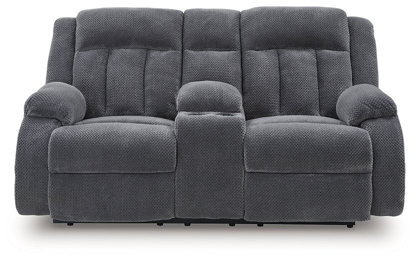 Observation Power Reclining Loveseat with Console - Golden Home Furniture 