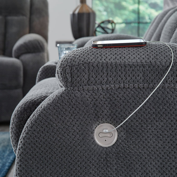 Observation Power Reclining Loveseat with Console - Golden Home Furniture 