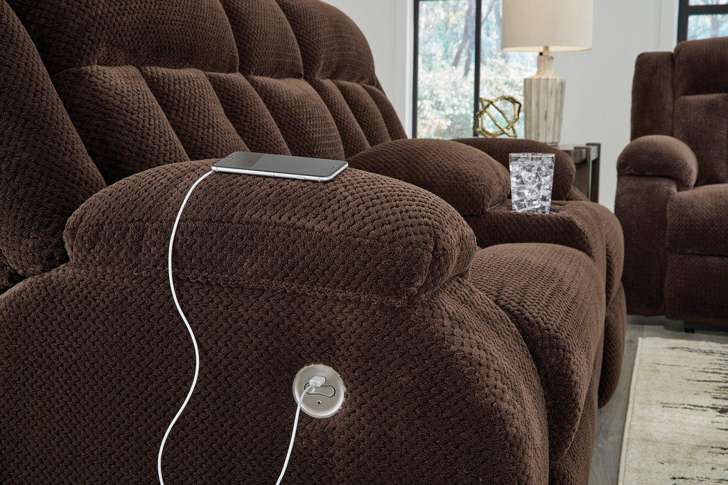 Observation Power Reclining Loveseat with Console - Golden Home Furniture 