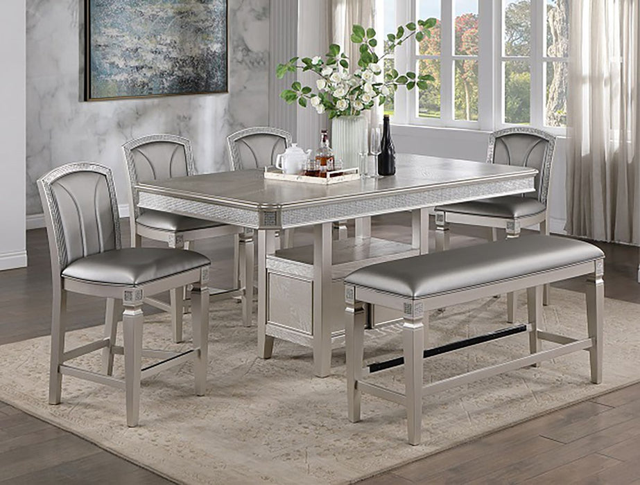 Crown Mark Furniture Klina Counter Height Table in Silver - Golden Home Furniture (Columbus, OH) - Multi Location