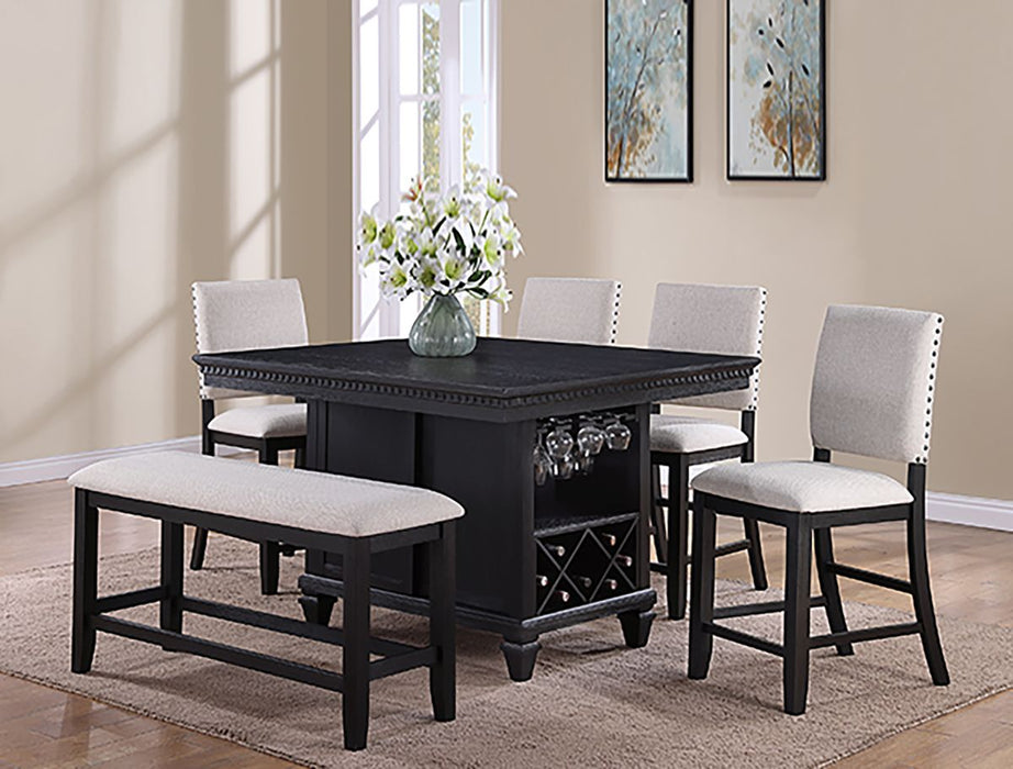 Crown Mark Furniture Regent Counter Height Bench in Black - Golden Home Furniture (Columbus, OH) - Multi Location